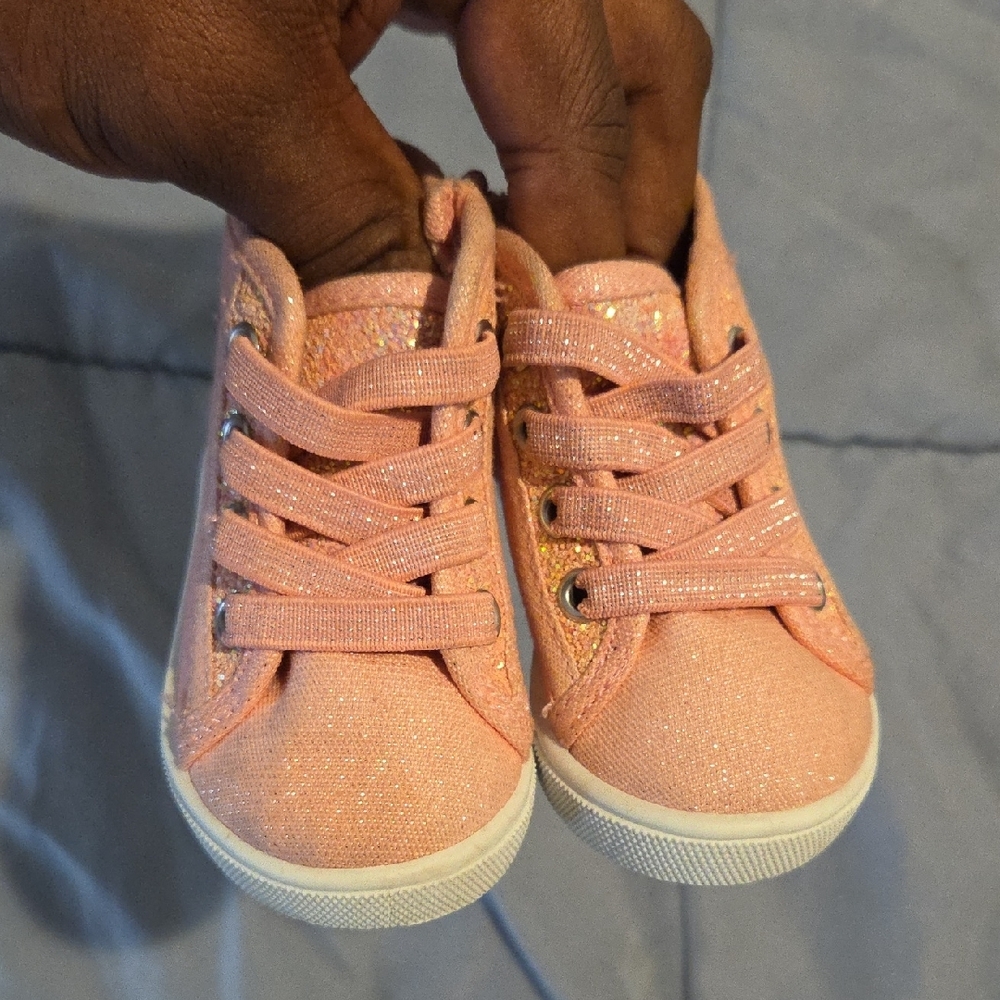 Sparkly Pink Kids Sneakers